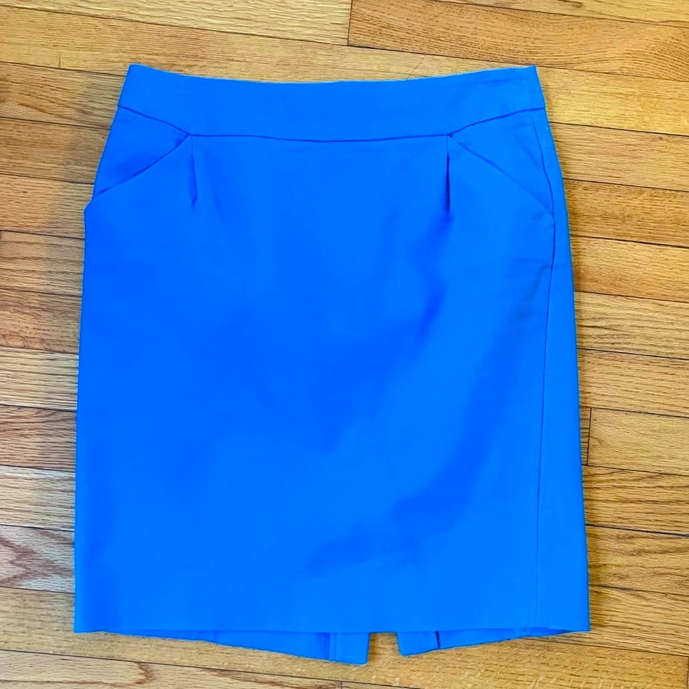 J. Crew Pencil Skirt Size 10 Cobalt Blue